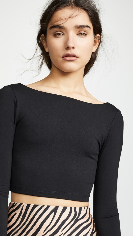 

Топ Susana Monaco Scoop Back Crop, черный