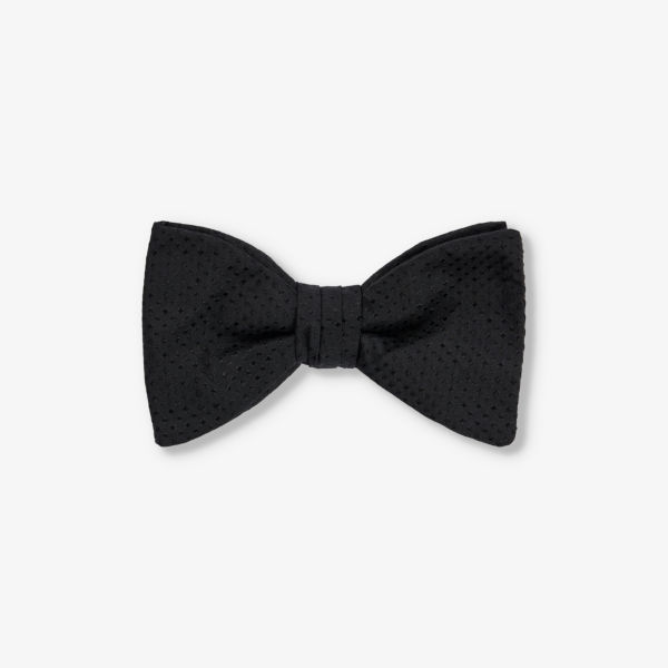 цена Пятнистый галстук-бабочка из шелкового жаккарда Hugo, черный