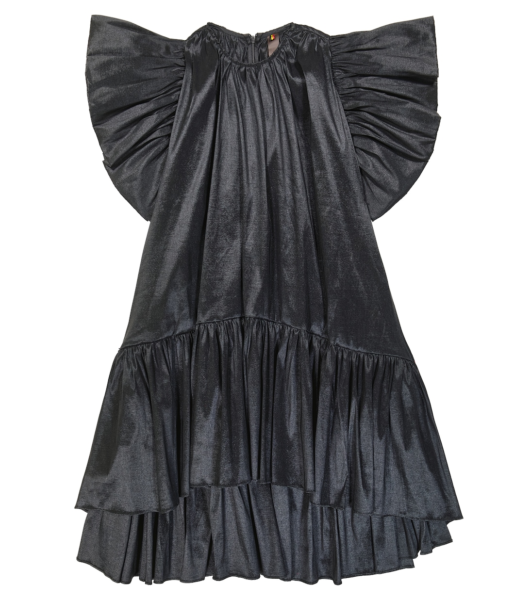 Платье из тафты с оборками Caroline Bosmans, черный топ из тафты caroline bosmans розовый