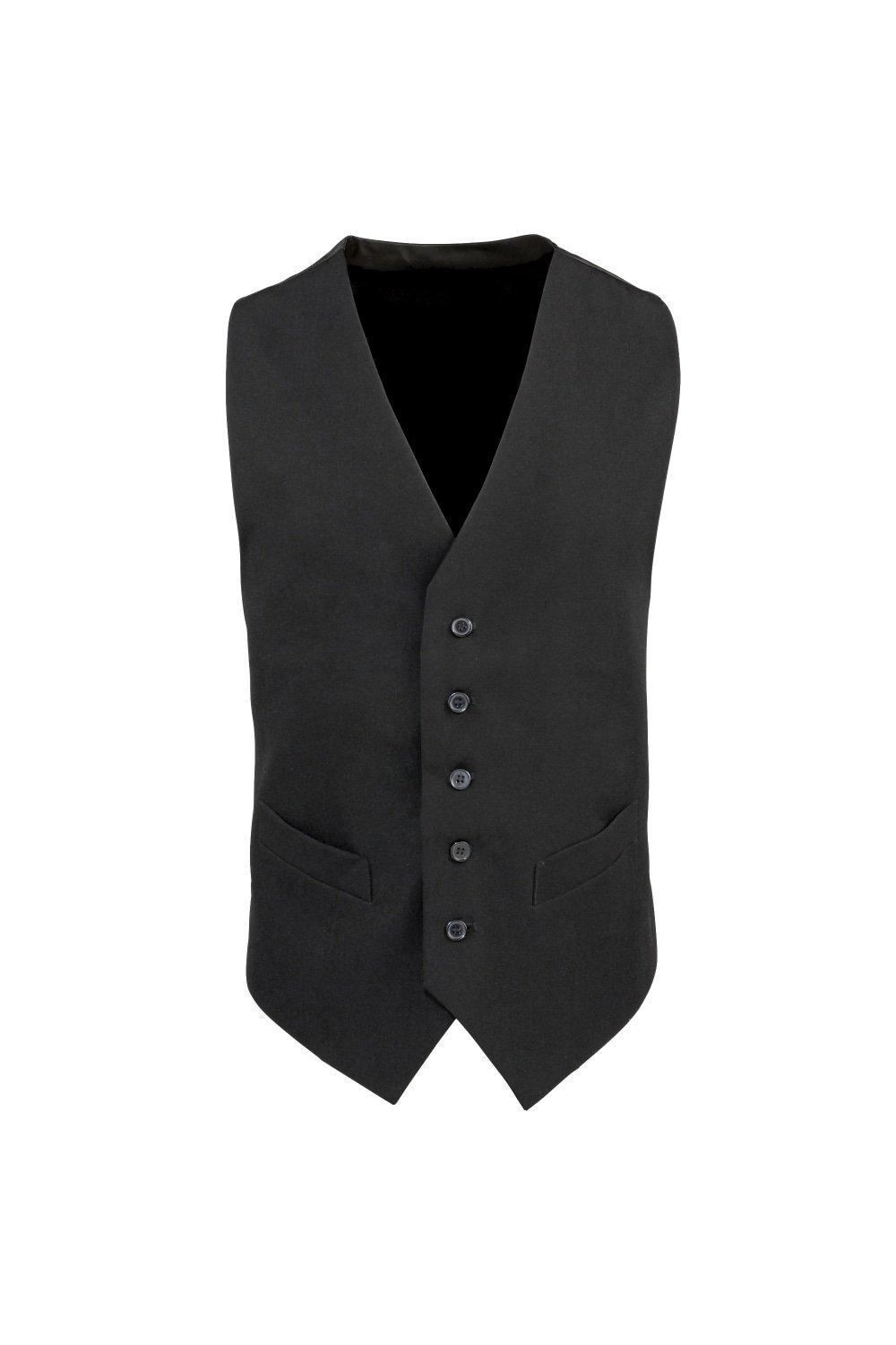 Жилет из полиэстера на подкладке, одежда для бара, комплект из 2 шт. Premier, черный блуза q s by s oliver размер 34 xs фиолетовый