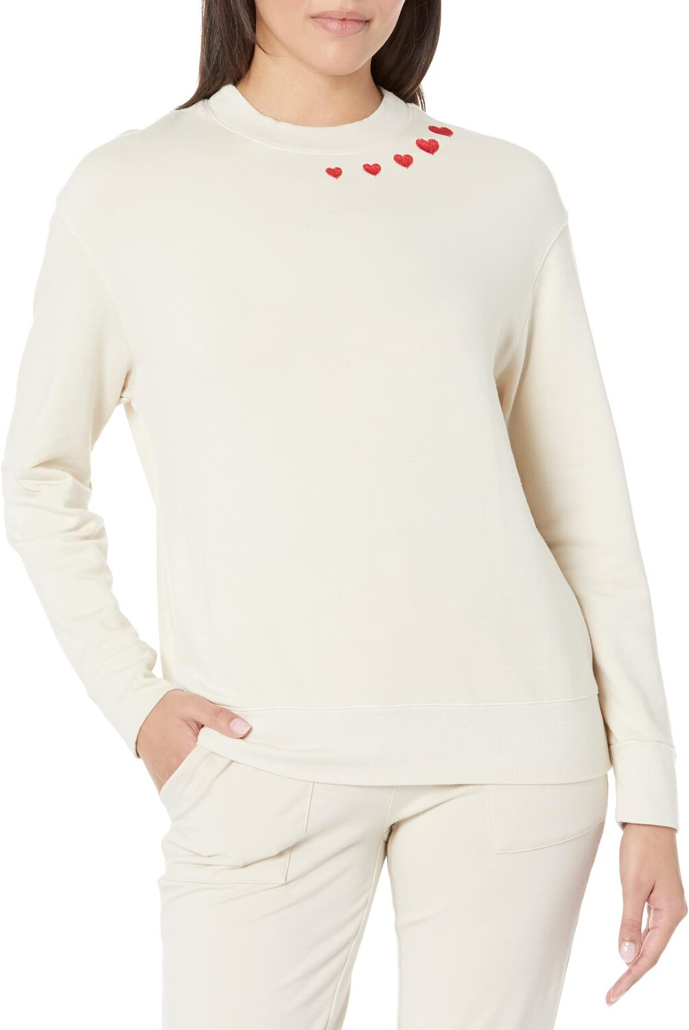 

Толстовка Supersoft Boyfriend с сердечками MONROW, цвет Off-White