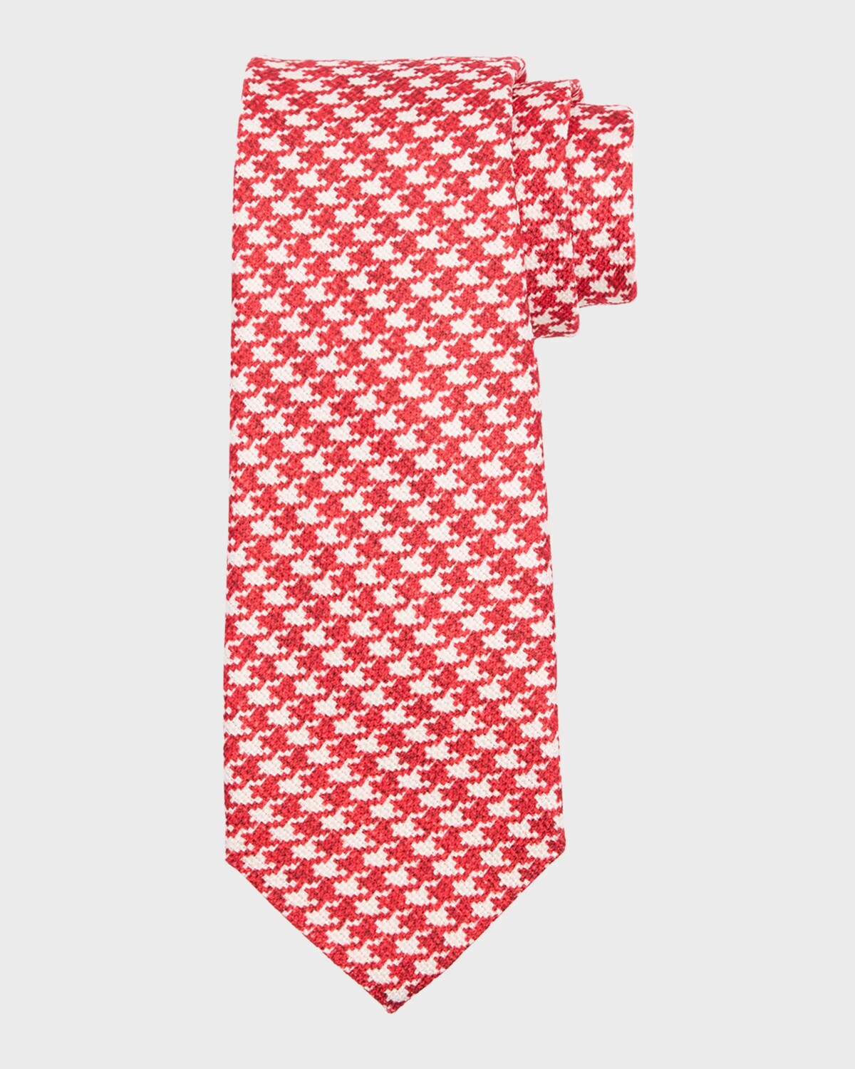 

Мужской галстук с узором «гусиные лапки» Kiton, цвет Red