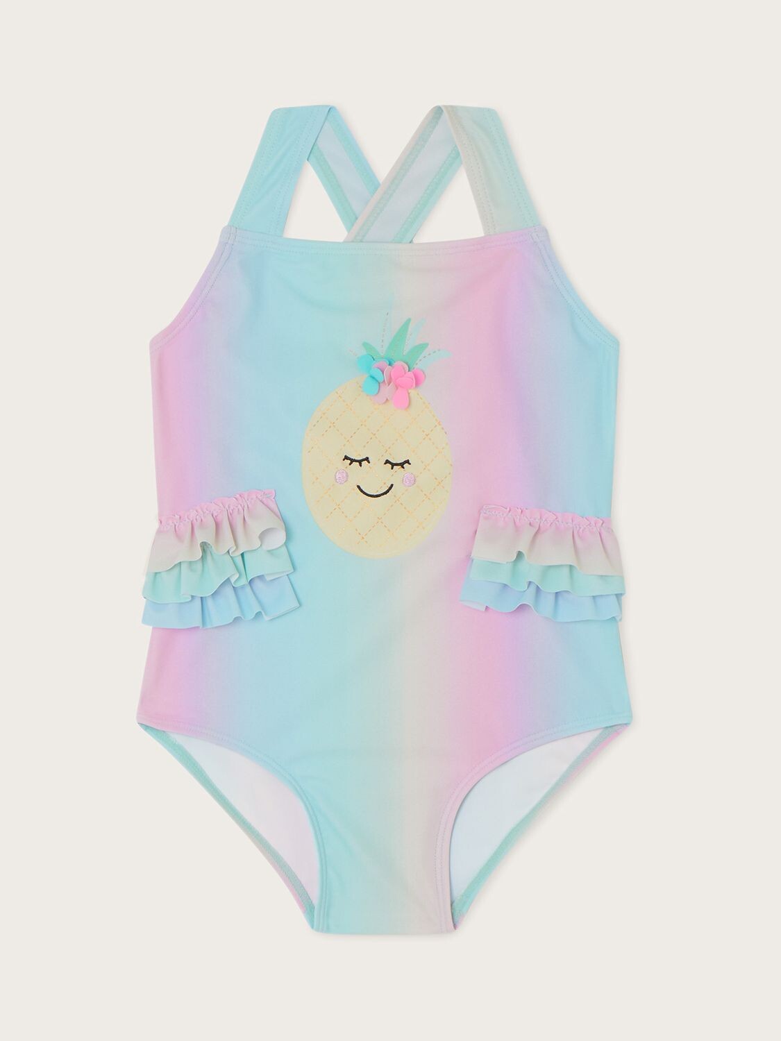 

Купальник Monsoon Baby Novelty с оборками в виде ананаса, синий/мульти
