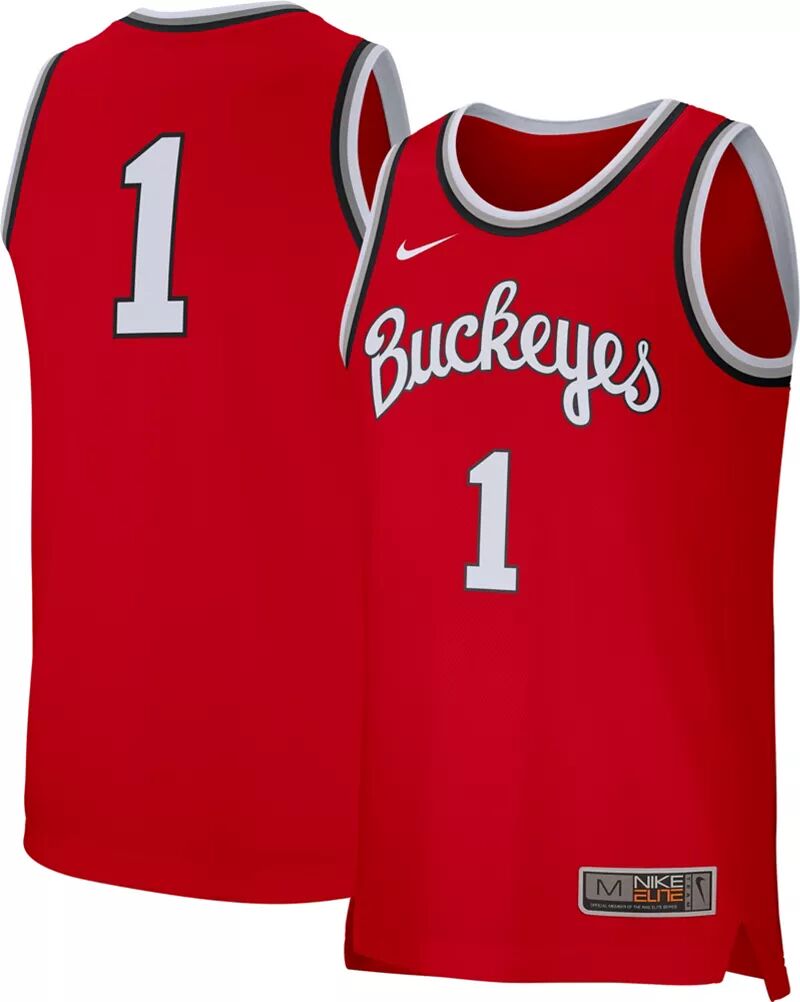 

Мужская баскетбольная майка Nike Ohio State Buckeyes #1 Scarlet Replica Retro