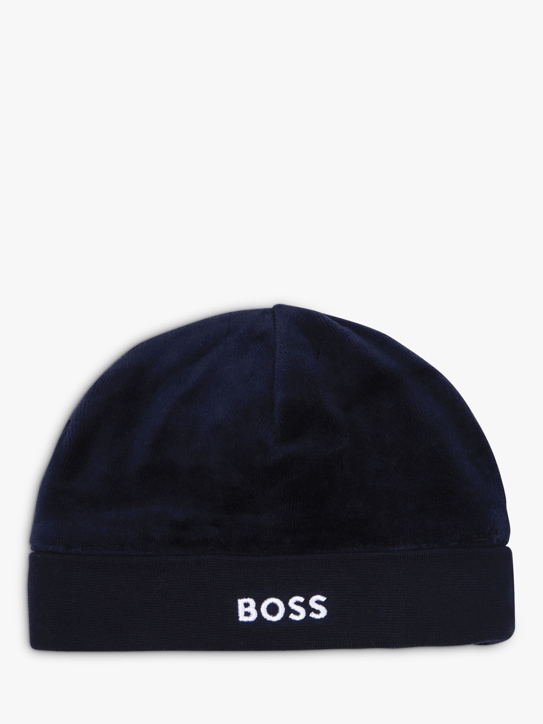 Бархатная шапка без рукавов с логотипом Baby BOSS, темно-синий шапка для детей boss черный