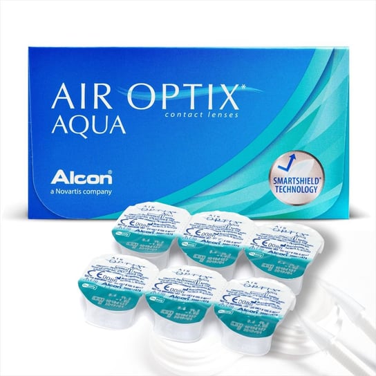Линзы месячные -3,50, 6 шт. Air Optix, Aqua, бесцветный