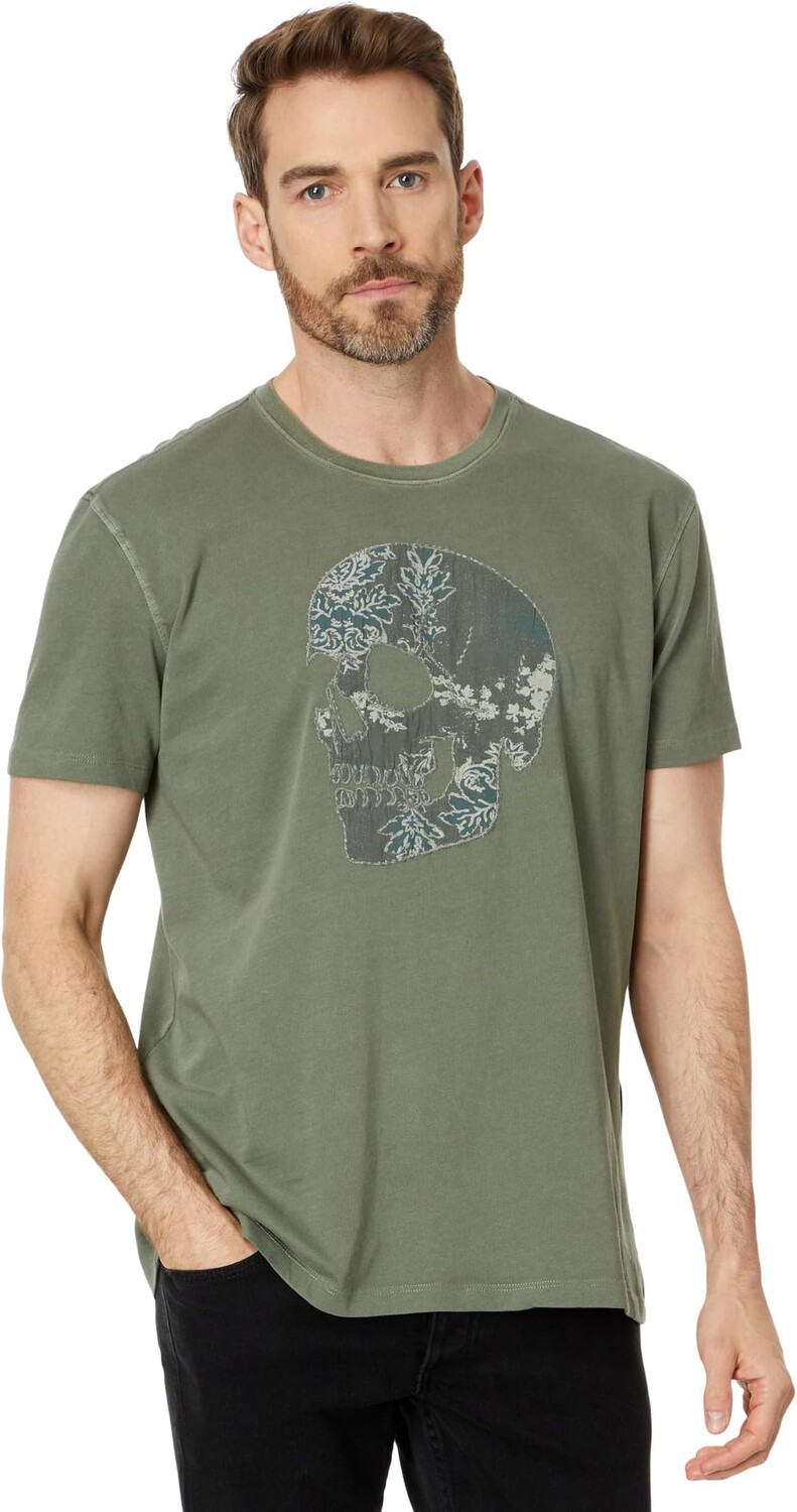 

Футболка John Varvatos Applique Skull Tee, цвет Flagstone Grey