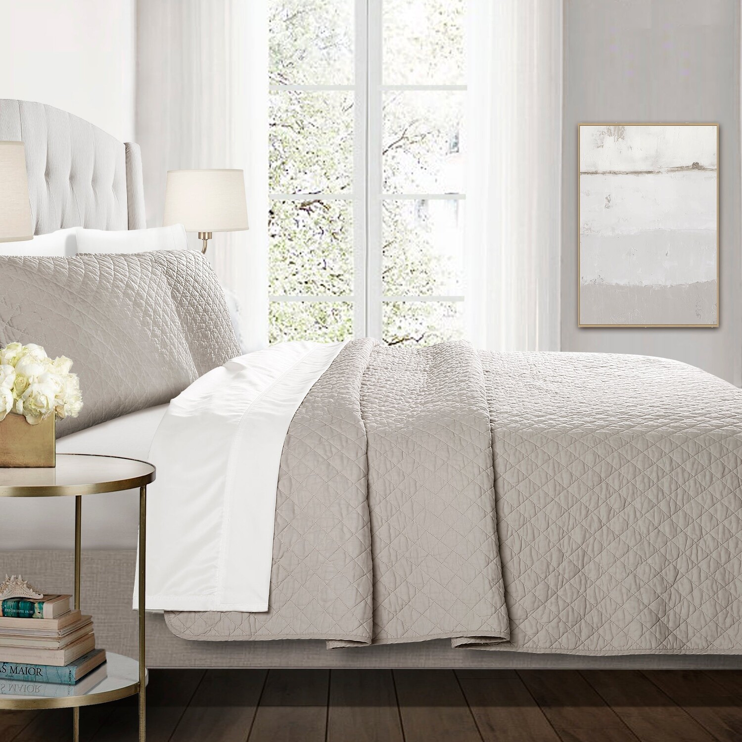 

Комплект одеял из хлопка большого размера Ava Diamond Lush Decor, цвет Gray