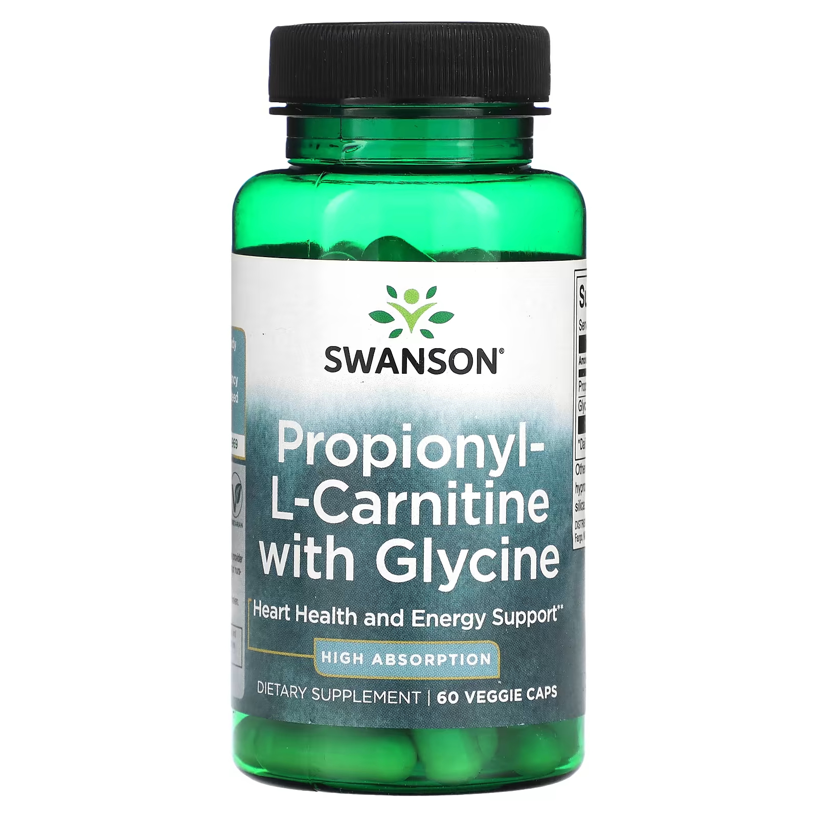 Пропионил-L-карнитин Swanson с глицином, 60 растительных капсул