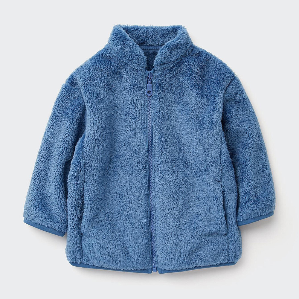 

Куртка Uniqlo унисекс флисовая бархатная на молнии, синий