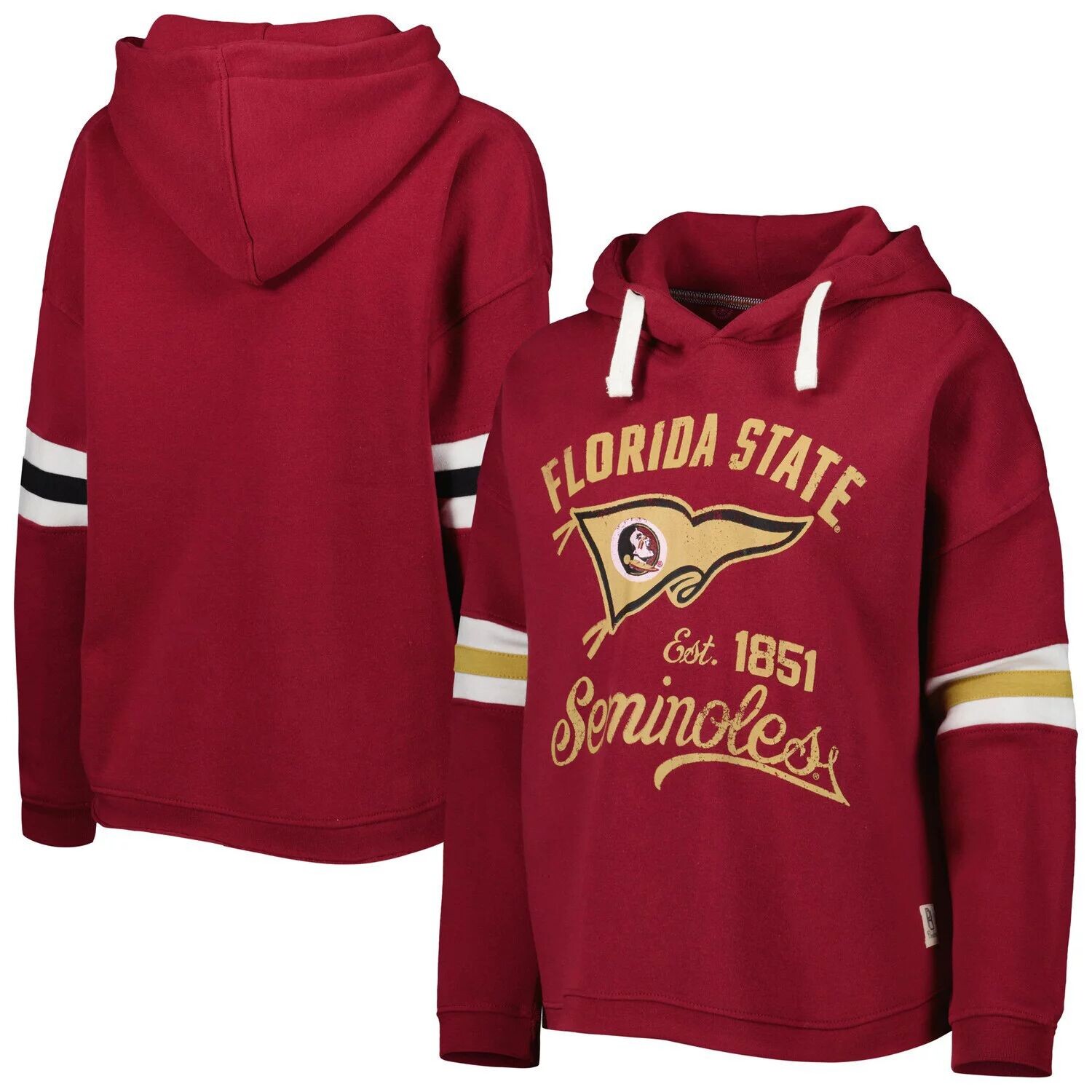 

Женский пуловер с капюшоном Pressbox Garnet Florida State Seminoles Super Pennant