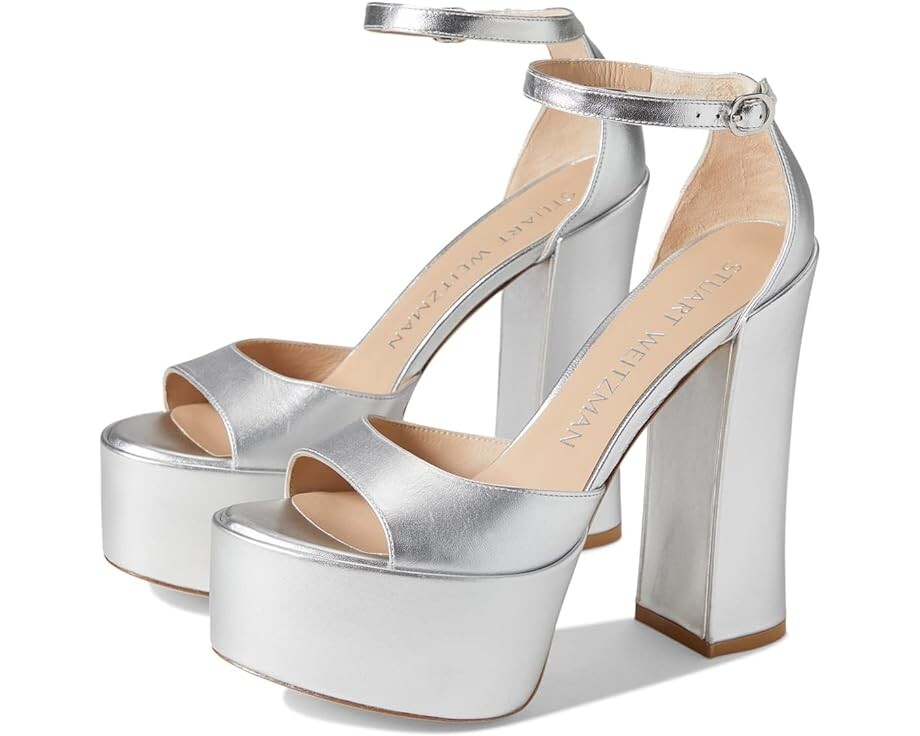 

Туфли Stuart Weitzman Skyhigh 145 Platform Sandal, серебряный