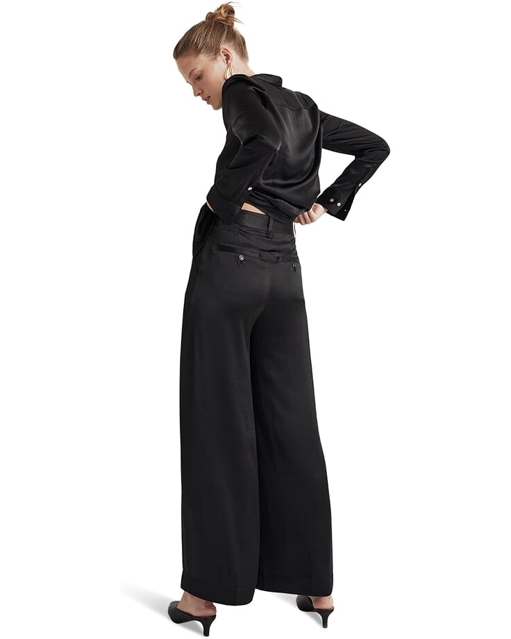 

Брюки Madewell Satin Harlow Pants, реальный черный
