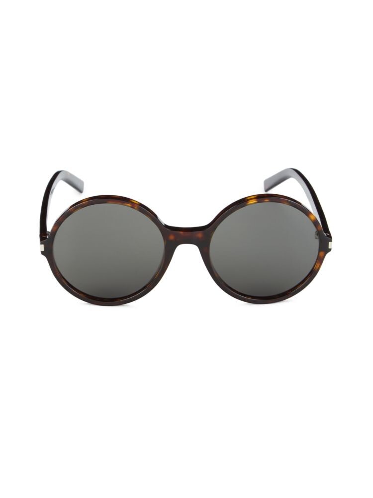 

Круглые солнцезащитные очки 58MM Saint Laurent, цвет Havana Brown