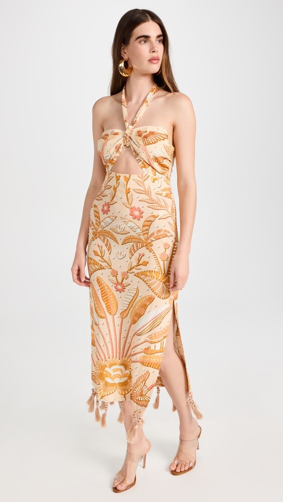 

Платье миди FARM Rio Jungle Chic Sand