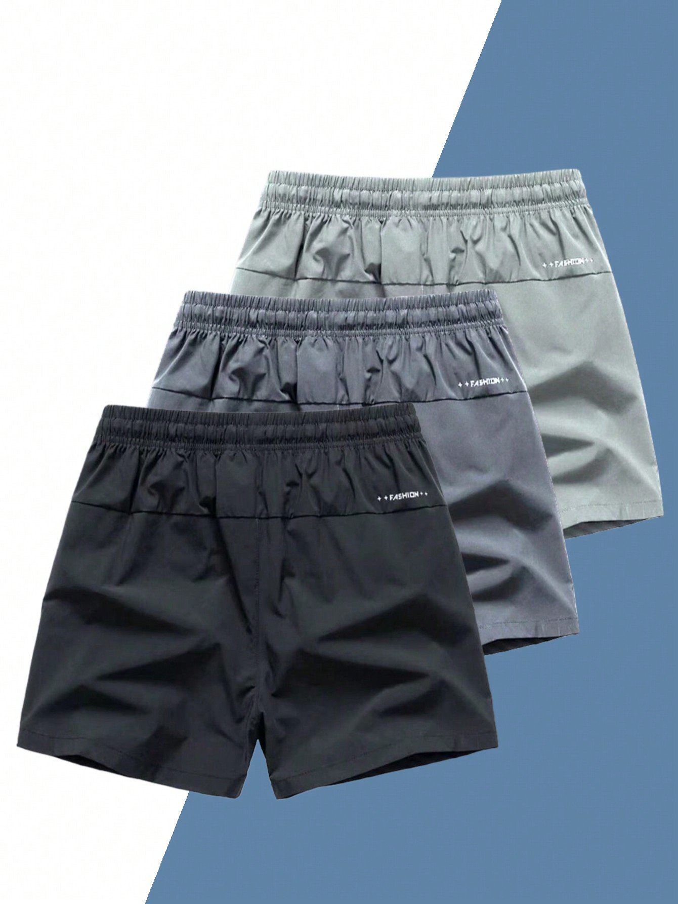 2 шт. мужские быстросохнущие и дышащие однотонные спортивные шорты для бега с завязками на талии, черный фото