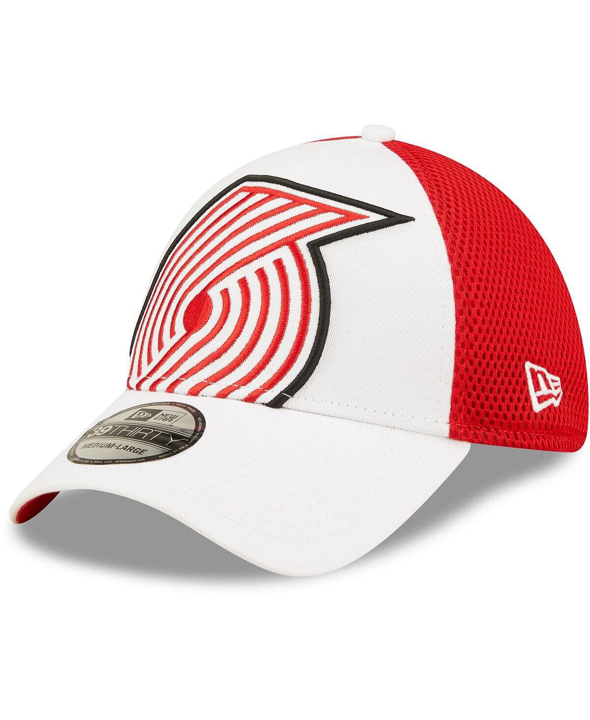 

Мужская бело-красная кепка Portland Trail Blazers с большим логотипом 39Thirty Flex Hat New Era