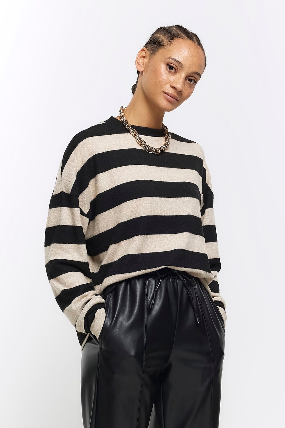 

Уютный толстовка в полоску River Island, черный