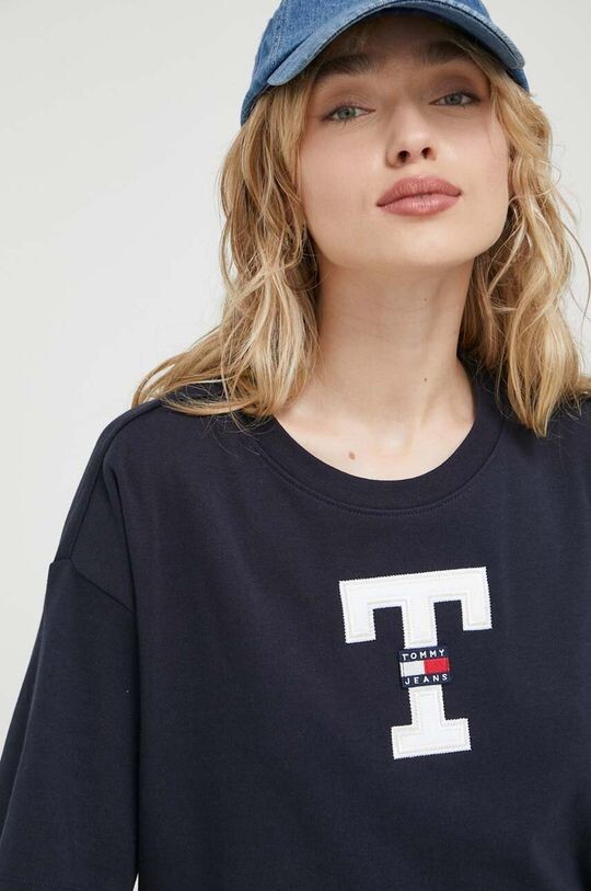 

Хлопковая футболка Tommy Jeans, темно-синий