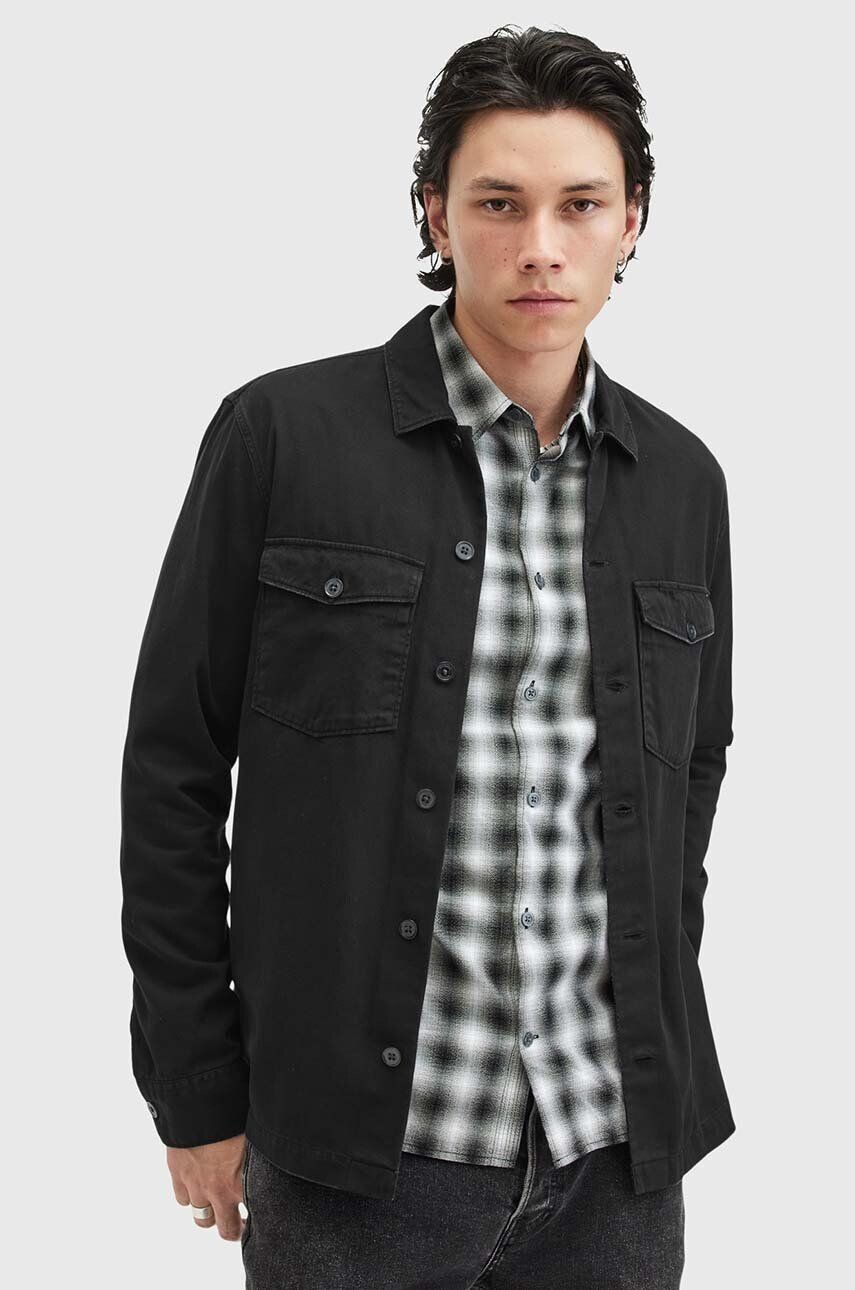

Рубашка AllSaints из хлопка SPOTTER LS SHIRT, черный
