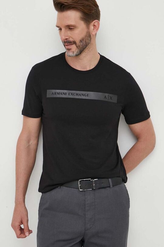 

Хлопковая футболка Armani Exchange, черный