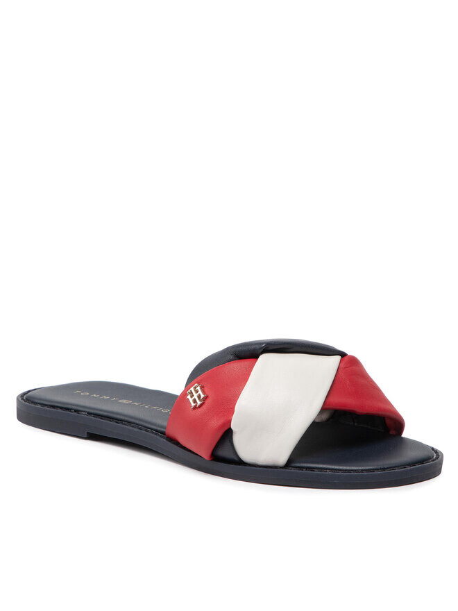 

Мюли Tommy Hilfiger Feminine Weave Flat Sandal FW0FW06669 Schwarz, красный/черный/белый