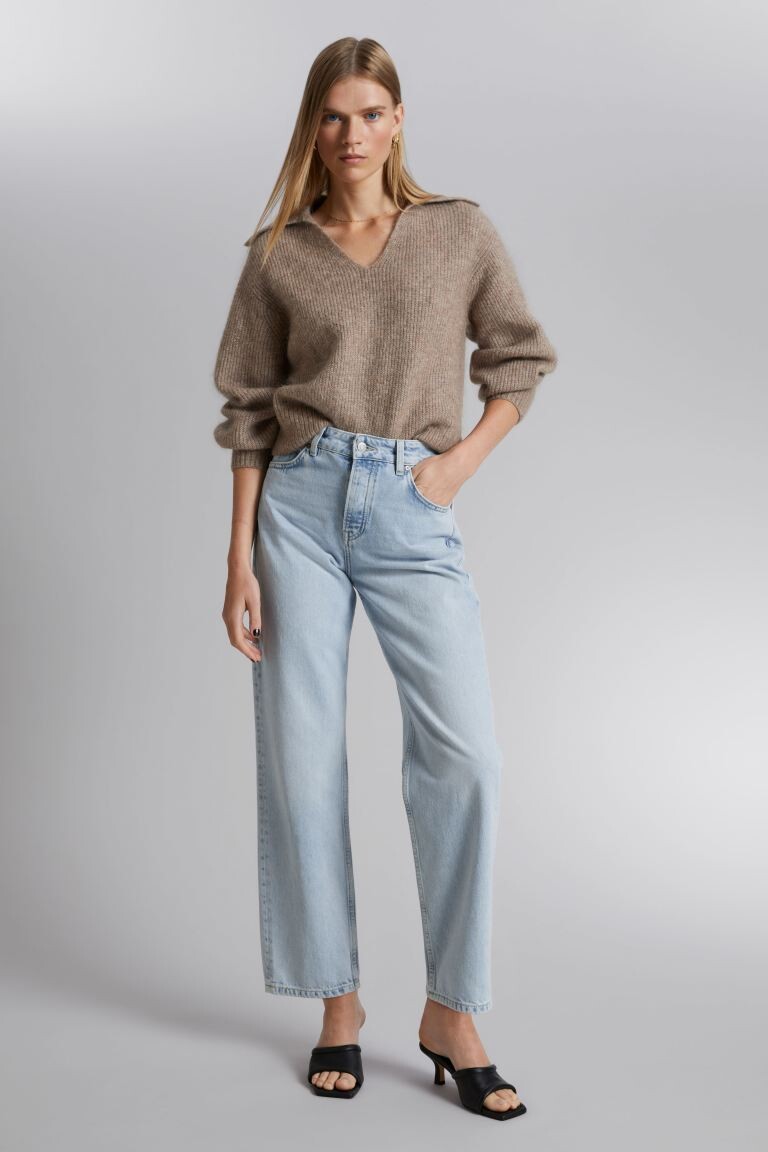 

Вязаный свитер из мохера H&M, коричневый