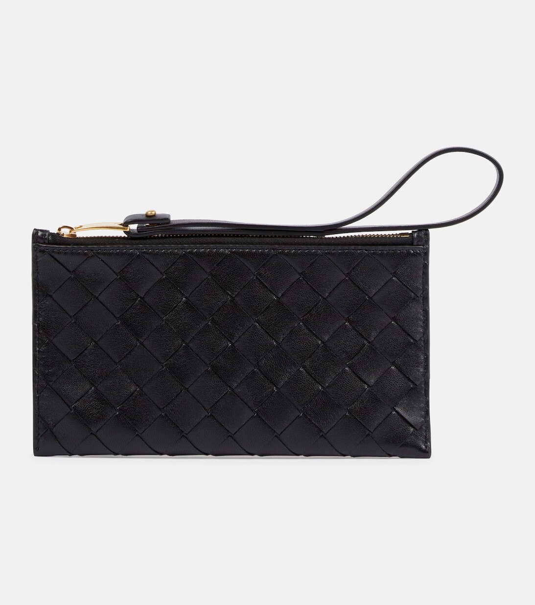 

Кожаный клатч Bill intrecciato Bottega Veneta, черный