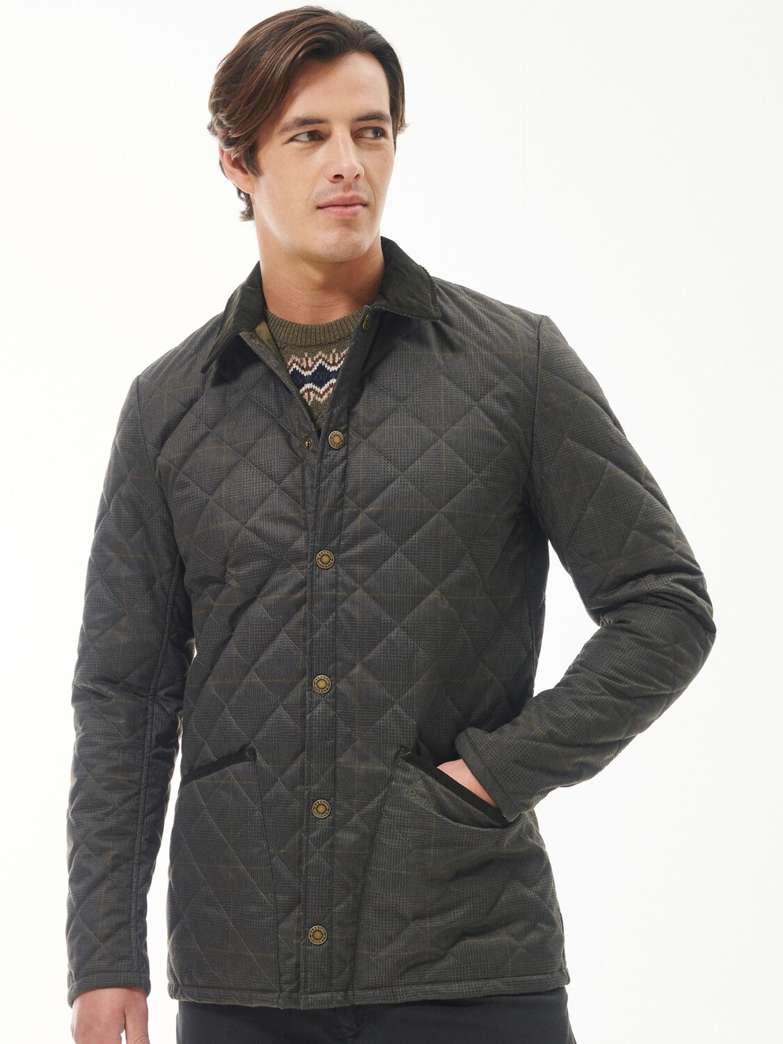 

Стеганая куртка в клетку Heritage Liddesdale Barbour, оливковое, Зеленый