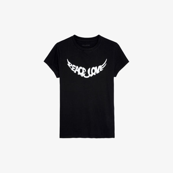 

Хлопковая футболка с принтом Walk Peace and Love Zadig&Voltaire, цвет noir