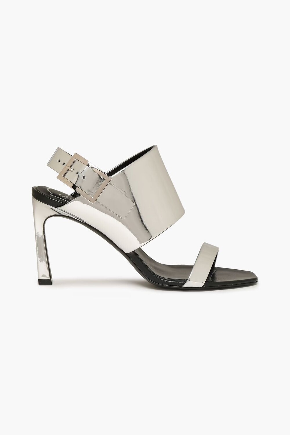 

Босоножки из зеркальной кожи Roger Vivier, серебро