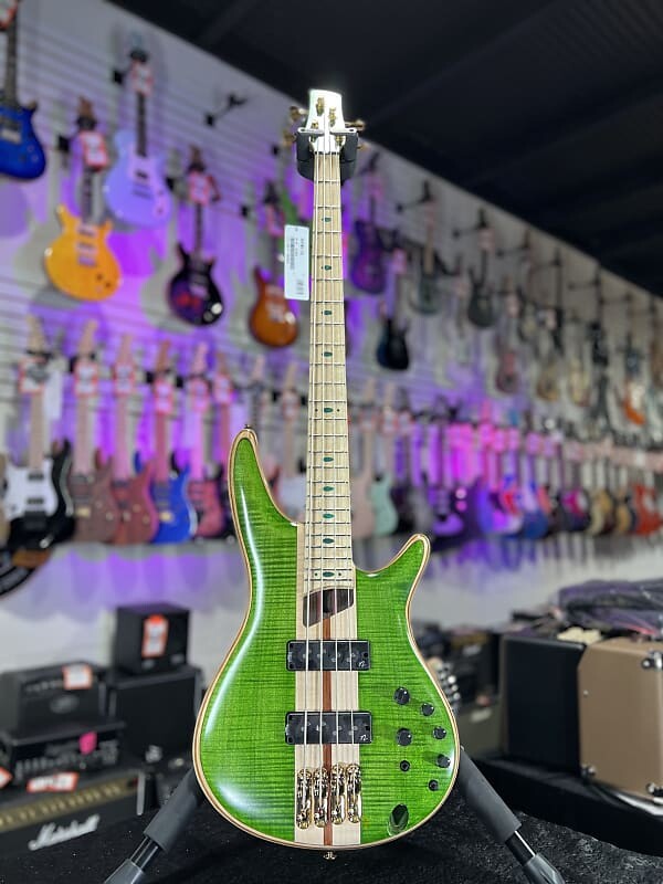 

Басс гитара Ibanez Premium SR4FMDX 4-string Bass Guitar - Emerald Green Low Gloss