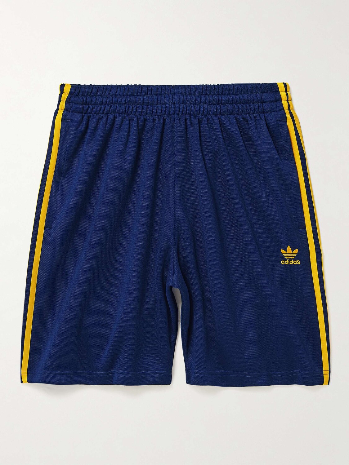 

Широкие шорты из стрейч-джерси в полоску с завязками ADIDAS ORIGINALS, нави