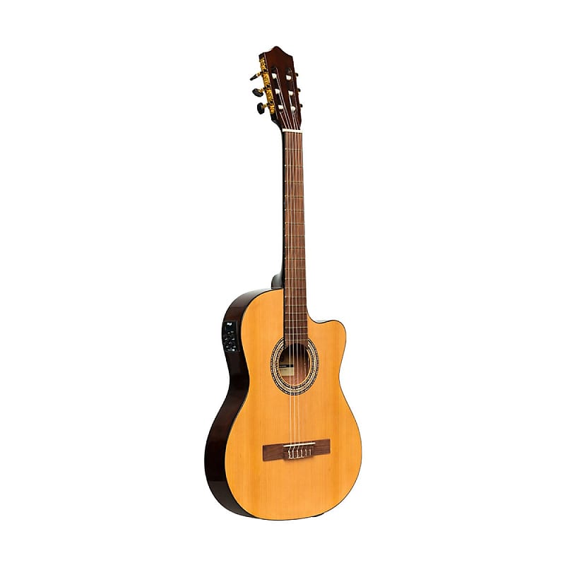 Акустическая гитара Stagg Thin Cutaway Acoustic Electric Classical Guitar - Natural - SCL60 TCE-NAT stagg scl70 tce nat