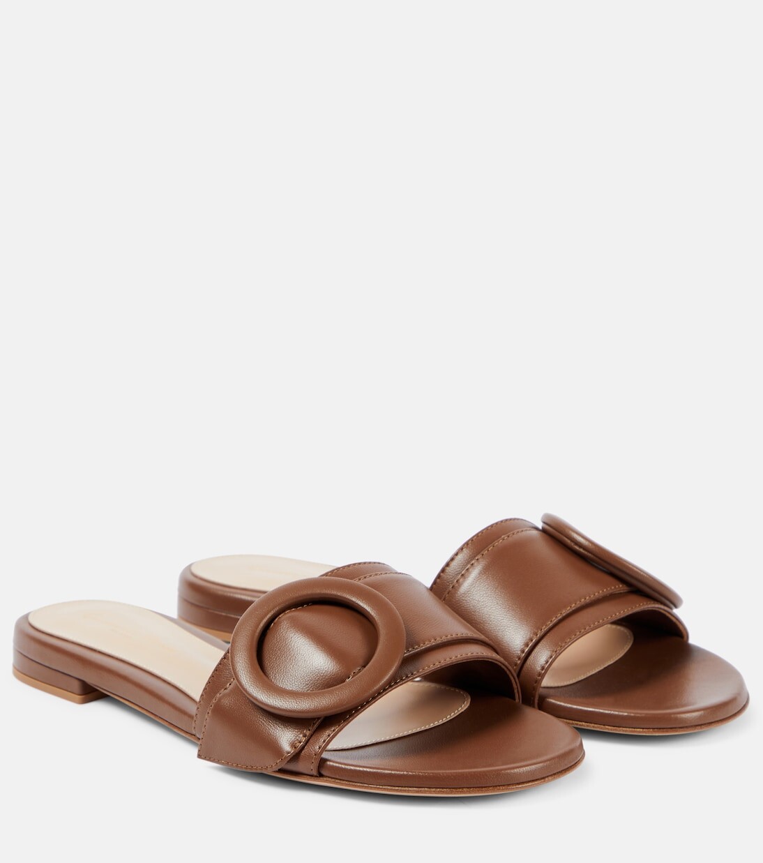 

Украшенные кожаные мюли Gianvito Rossi, коричневый