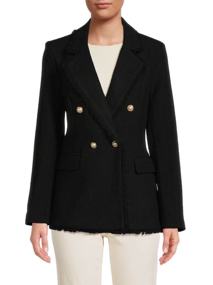 

Фактурный двубортный пиджак Saks Fifth Avenue, цвет Very Black