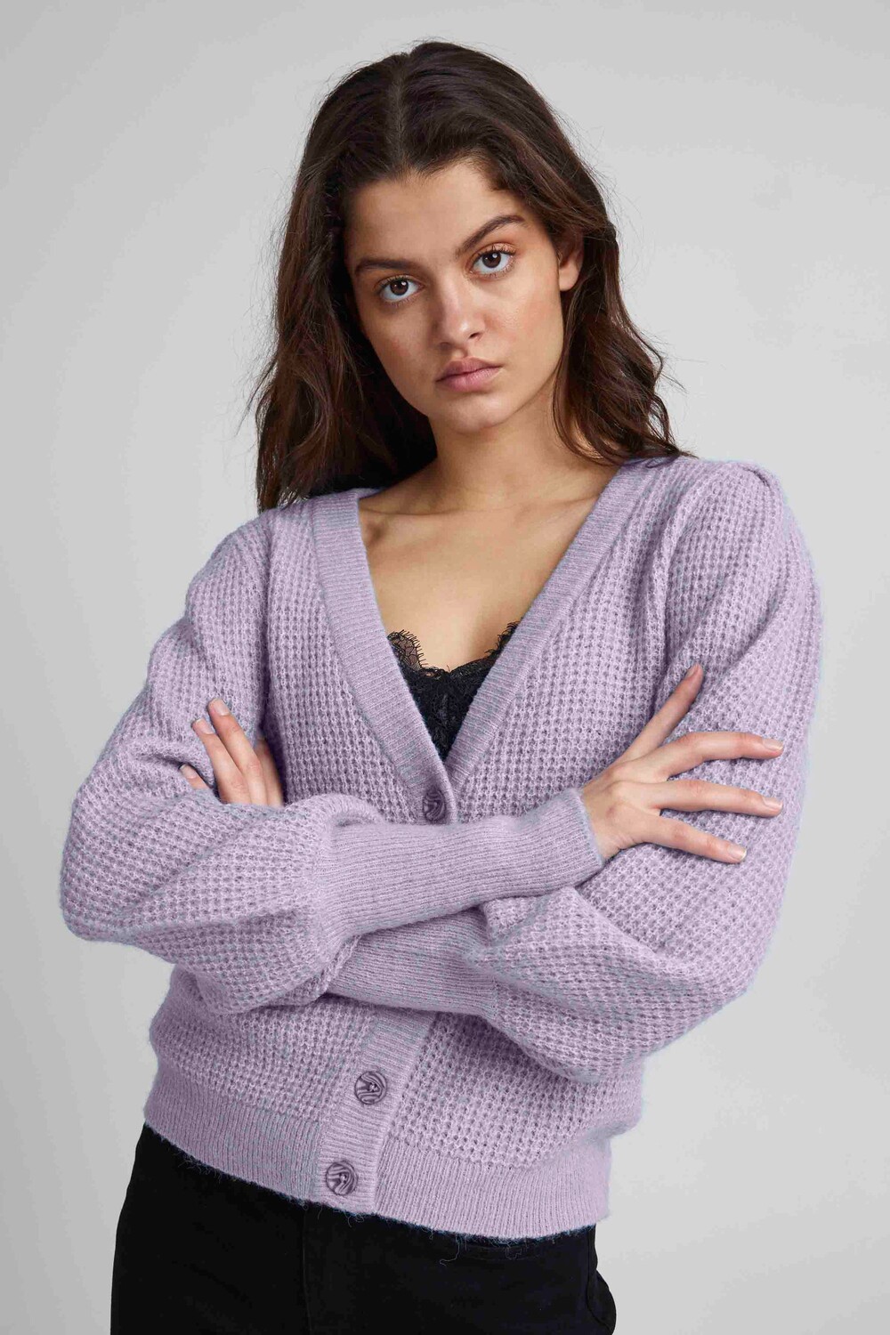 

Кардиган ICHI Strickjacke, фиолетовый