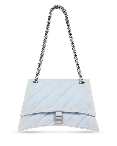 

Стеганая сумка-цепочка Crush среднего размера Balenciaga, цвет Blue