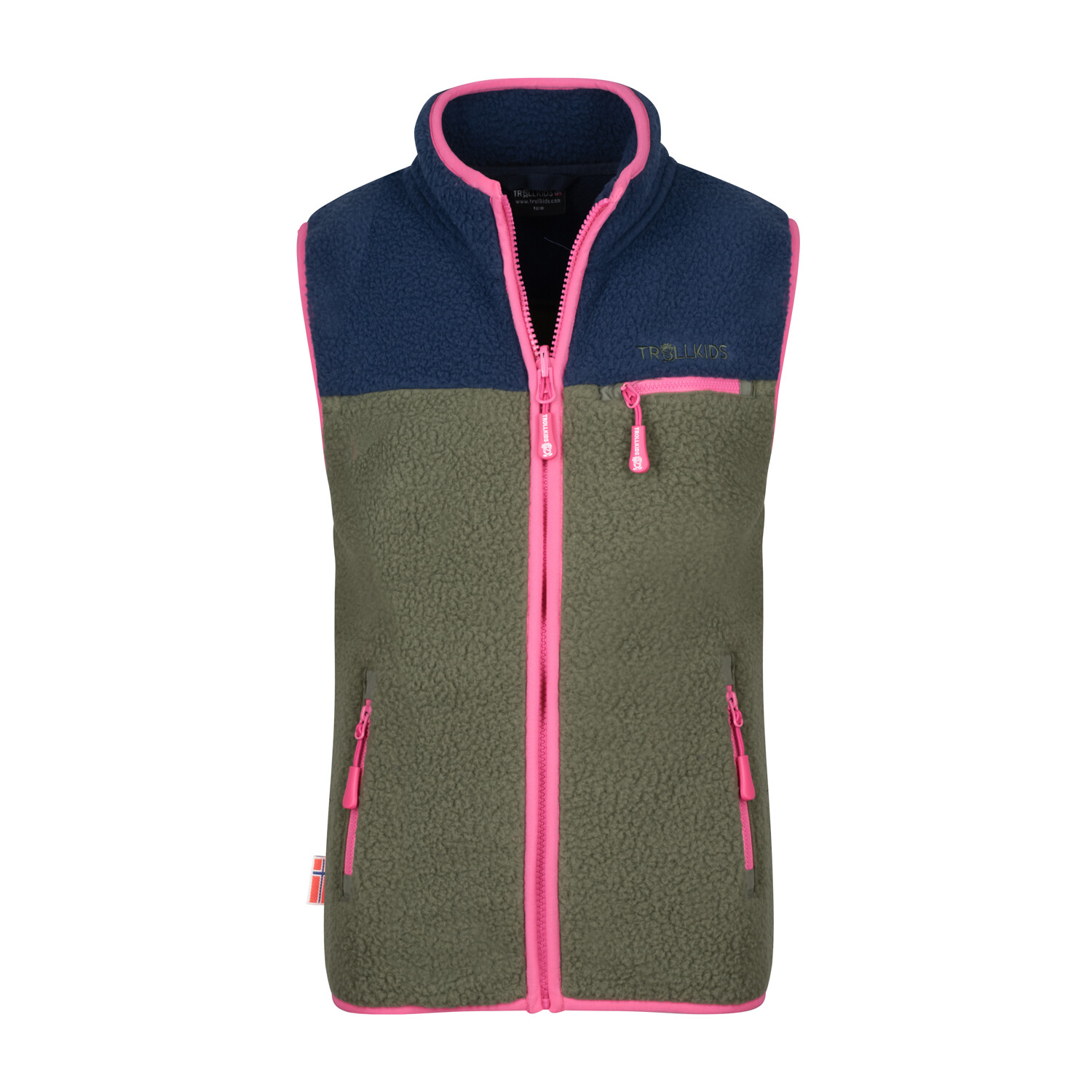 

Утепленный жилет Trollkids Fleece Hemsedal, цвет Marine/Dunkle Olive/Hellmagenta