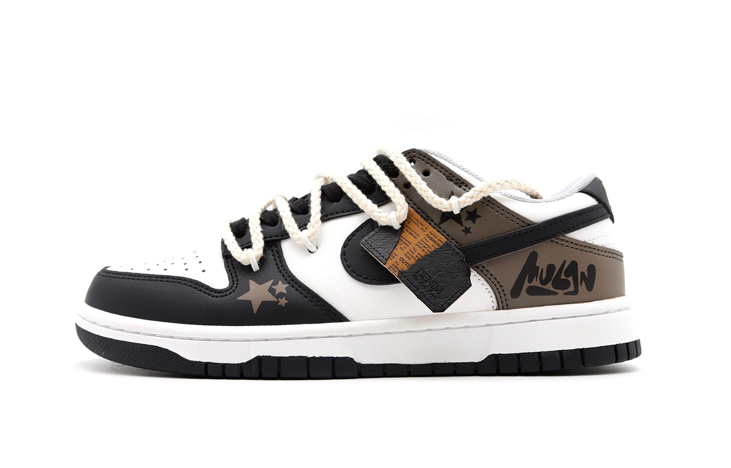 

Кроссовки Nike Dunk Skateboarding Shoes Men Low-top Black/Brown/White, черный