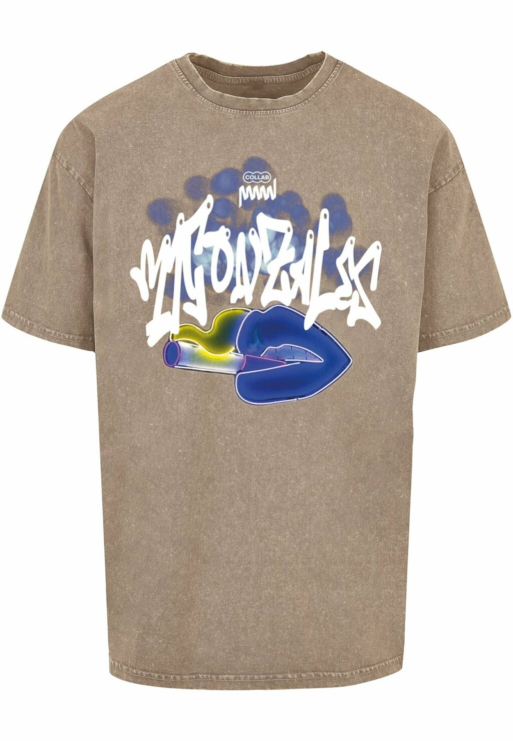 

Футболка с принтом FRAUEN LADIES KISS X ACID WASHED HEAVY OVERSIZED MJ Gonzales, хаки