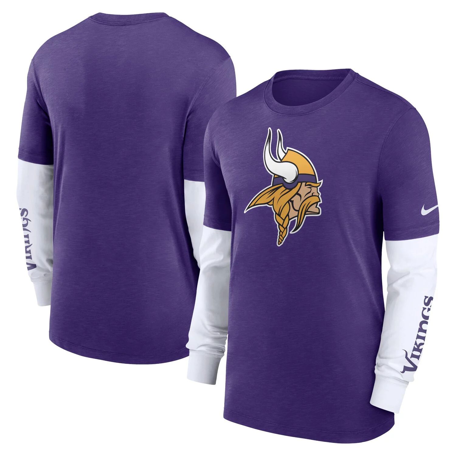 

Мужская модная футболка с длинным рукавом Heather Purple Minnesota Vikings Slub Nike