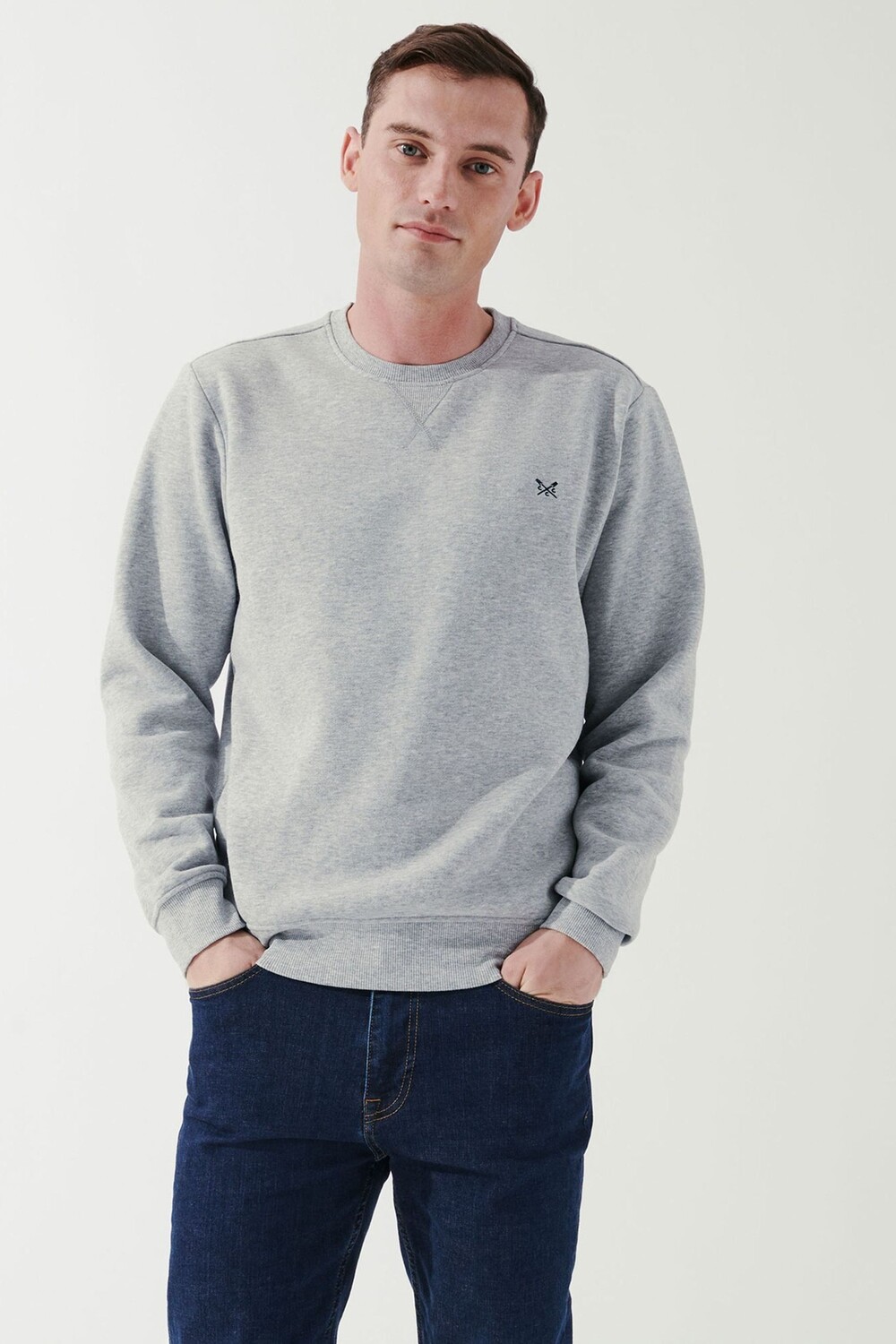 

Серый свитшот с круглым вырезом Crossed Oars Crew Clothing Company, серый