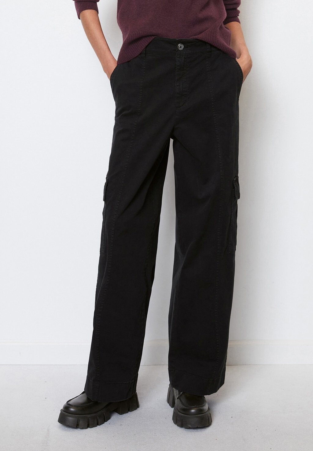 

Брюки-карго PANTS LOWER WAIST WIDE LEG POCKET Marc O'Polo DENIM, цвет black