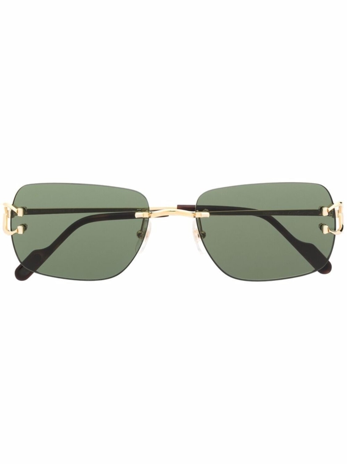 

Cartier Eyewear солнцезащитные очки в прямоугольной оправе, золотистый