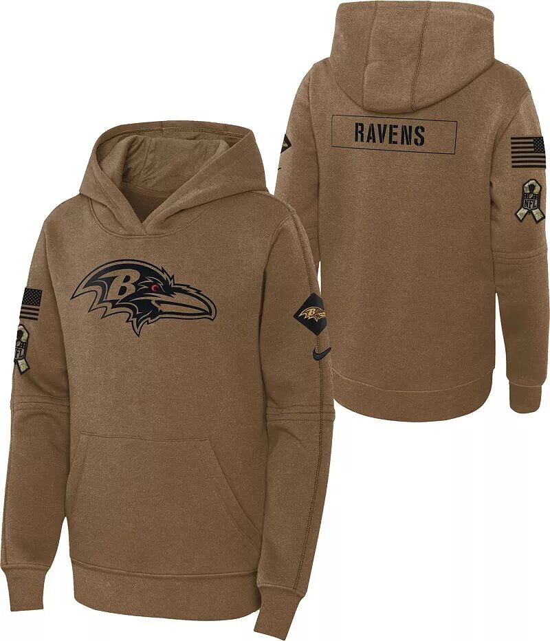 

Коричневый худи Nike Youth Baltimore Ravens 2023 Salute to Service