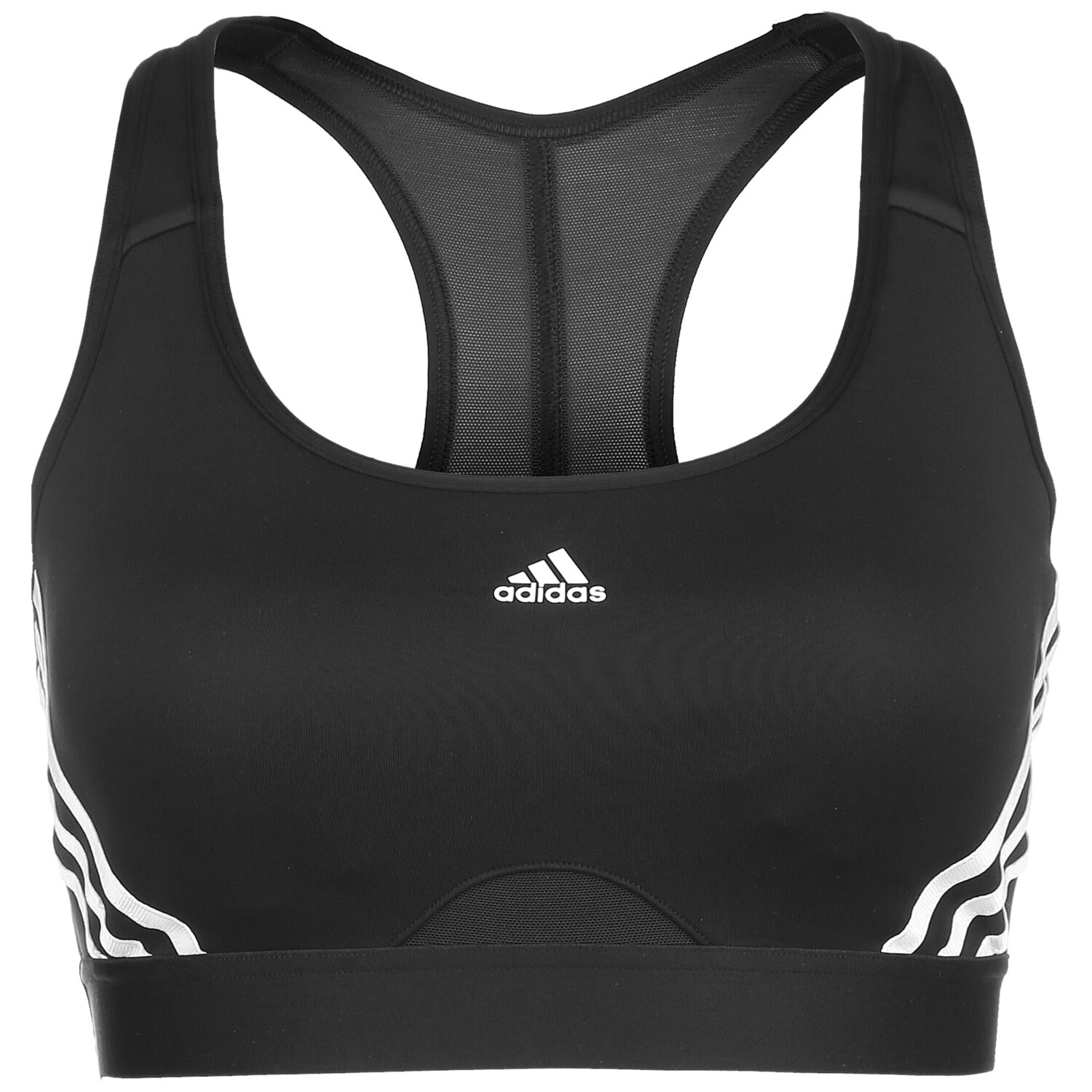 Бюстгальтер adidas Performance Sport BH Powerreact Training 3 Streifen, черный бюстгальтер adidas performance sport bh aeroknit designed 4 training цвет grau weiß