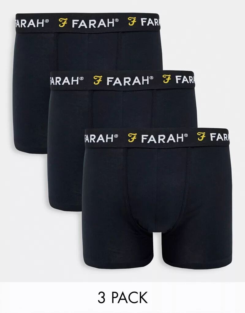 

Набор из 3 черных боксеров Farah