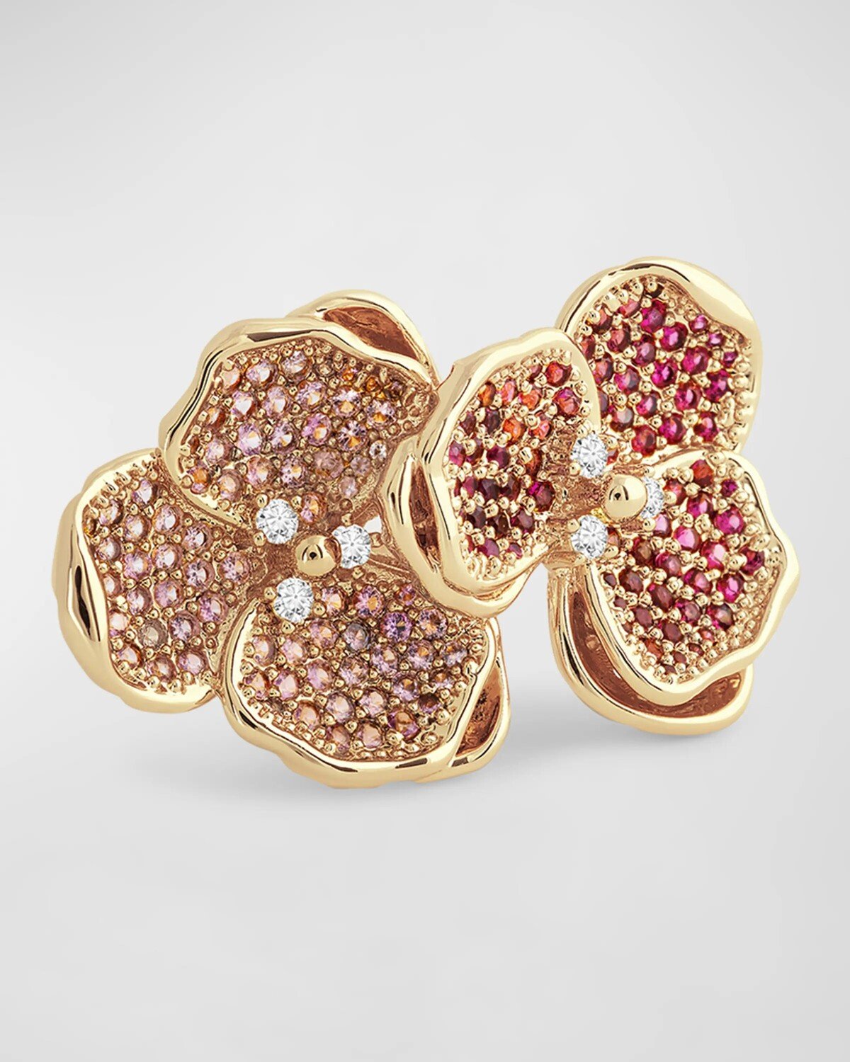 

Кольцо с двойным паве «Орхидея» Anabel Aram Jewelry, цвет Gold