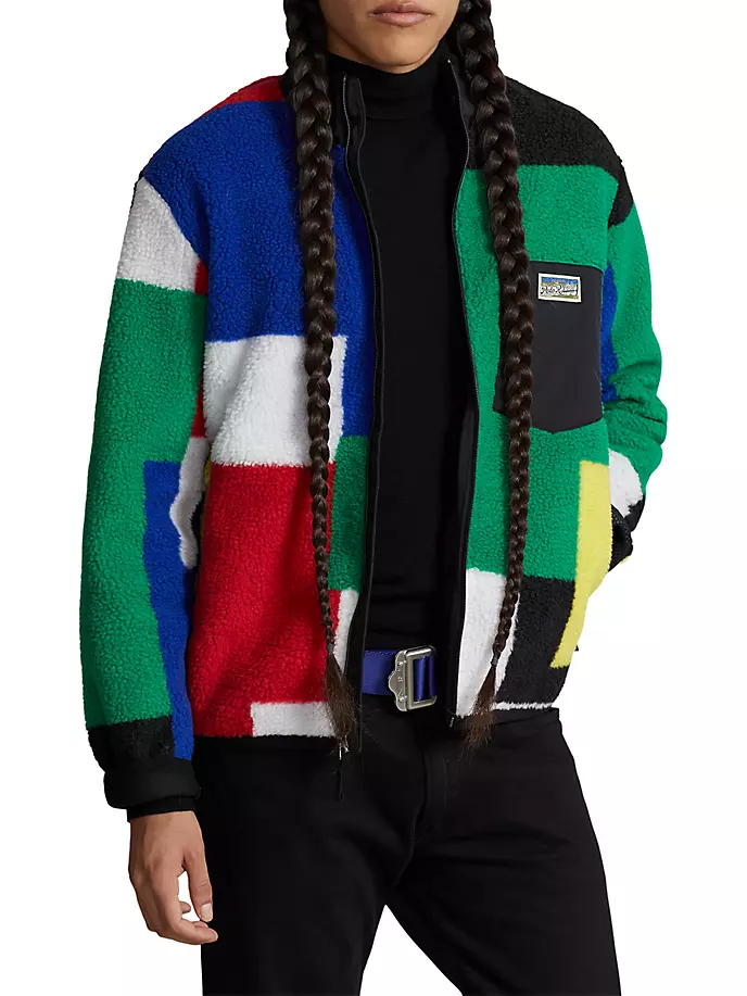 Флисовая куртка Hi Pile с цветными блоками Polo Ralph Lauren, мультиколор куртка polo ralph lauren patchwork high pile цвет sapphire star multi